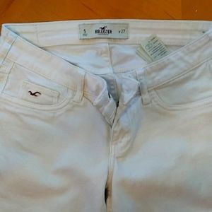 Hollister white jean Capri pants